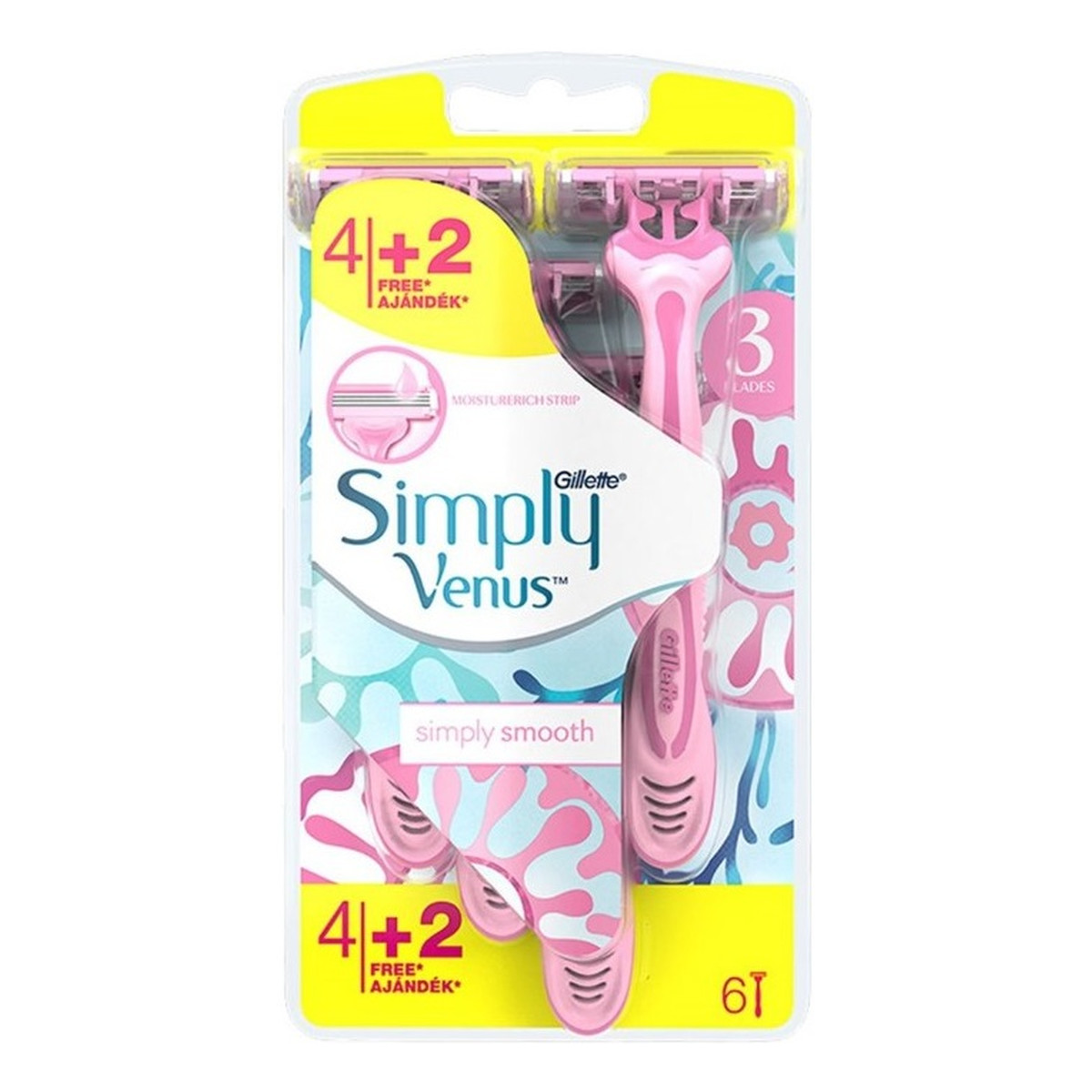 Gillette Simply venus 3 jednorazowe maszynki do golenia dla kobiet 6szt.