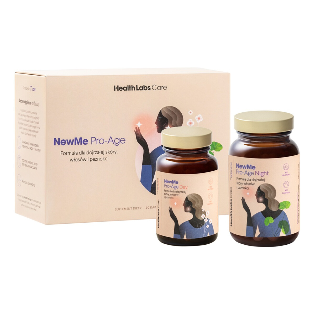 HealthLabs Newme pro-age day night formuła dla dojrzałej skóry włosów i paznokci suplement diety