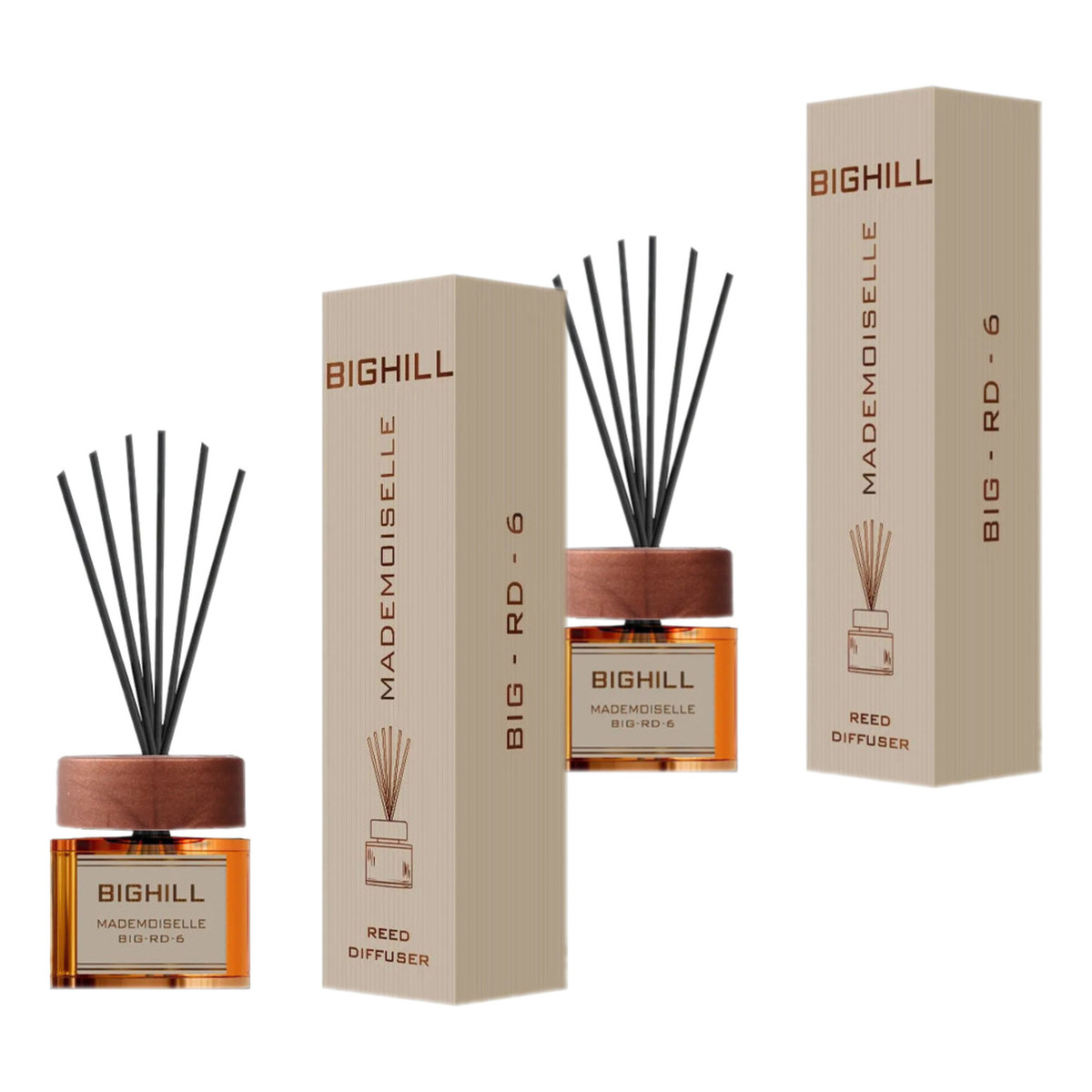 Bighill Ekskluzywny dyfuzor zapachowy z patyczkami - Mademoiselle 2x120ml