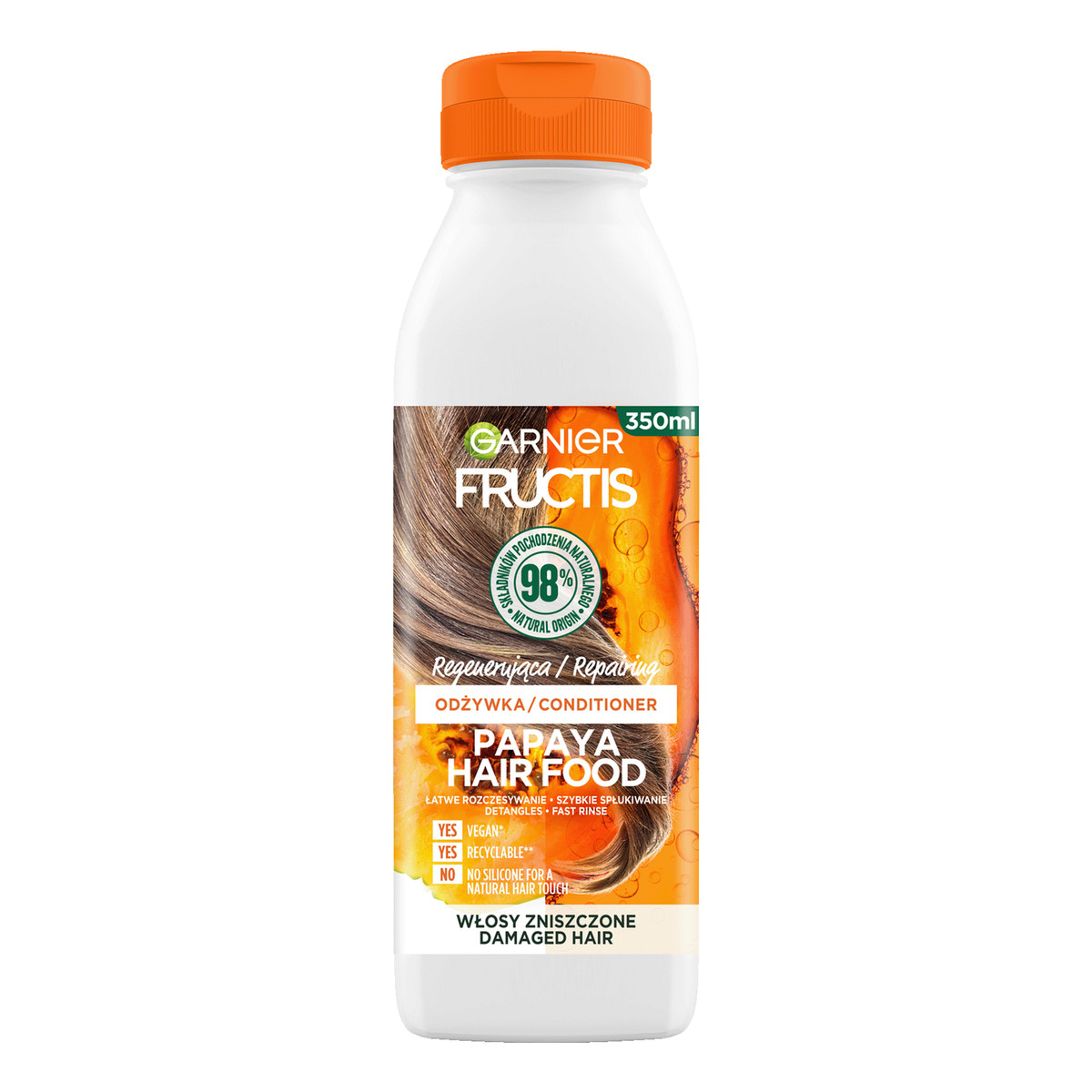 Garnier Fructis Papaya Hair Food odżywka regenerująca do włosów zniszczonych 350ml