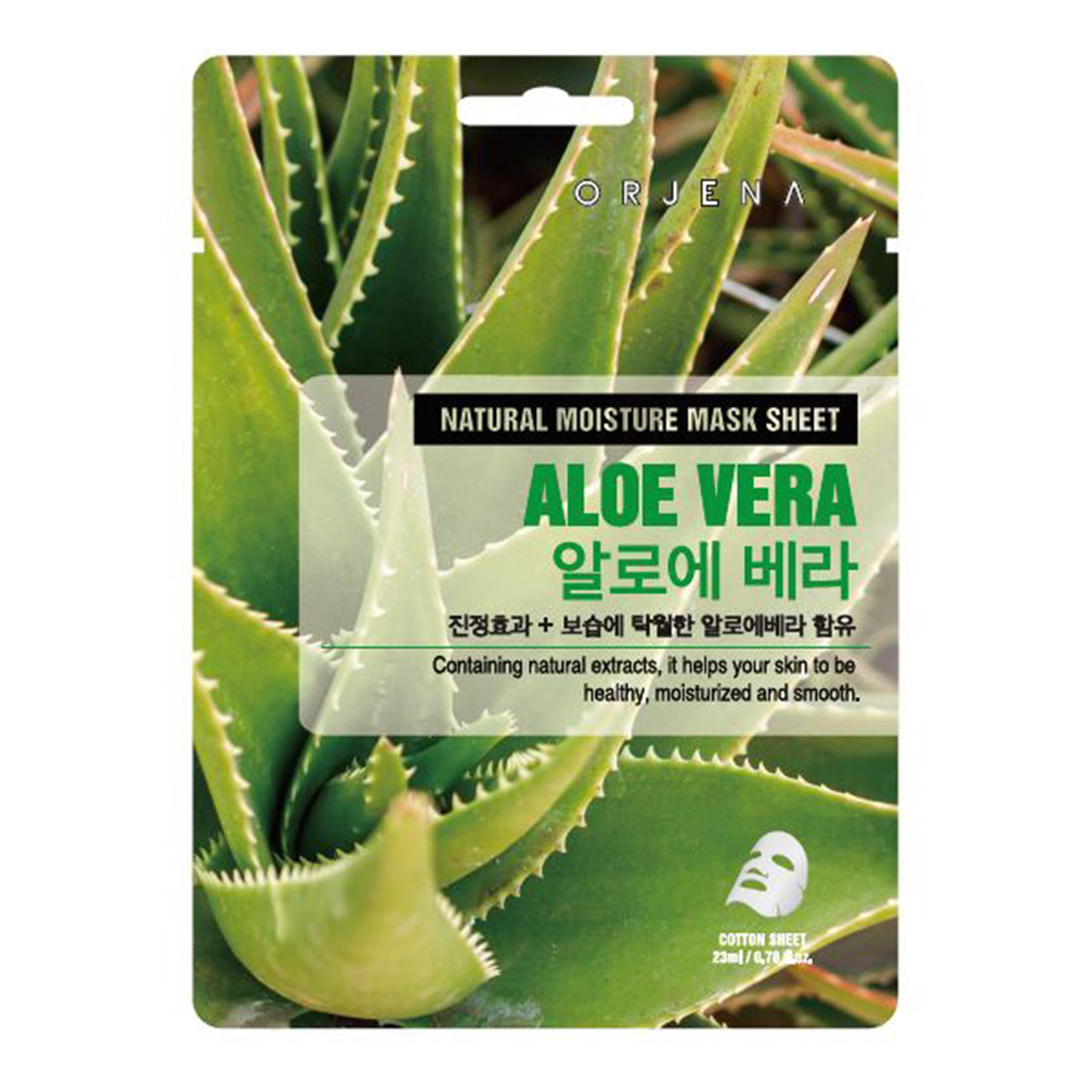 Orjena Maska do twarzy w płachcie z ekstraktem z aloesu o działaniu łagodzącym 25ml