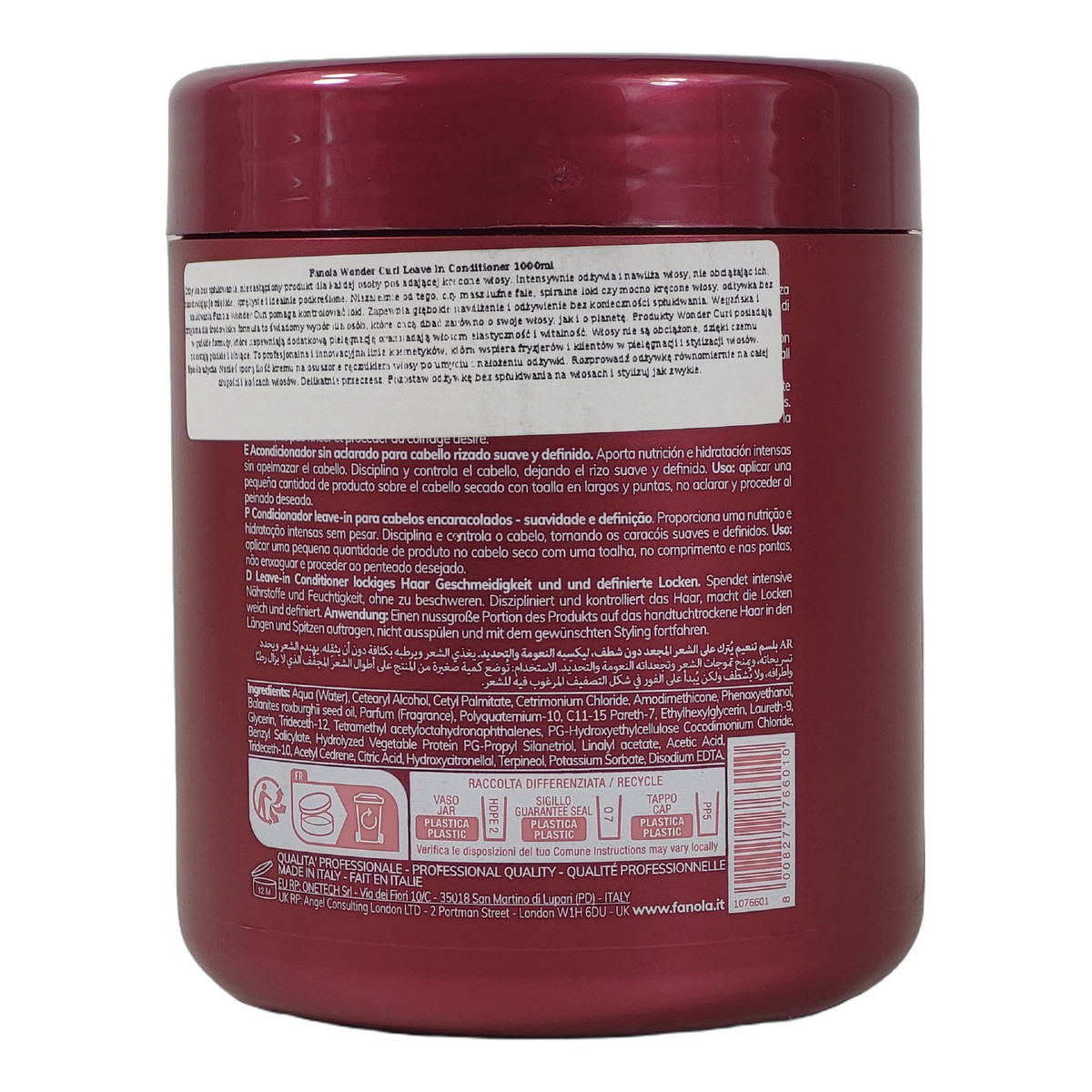 Fanola Wonder Curl Odżywka bez Spłukiwania Nawilżająca do Włosów Kręconych i Falowanych 1000ml