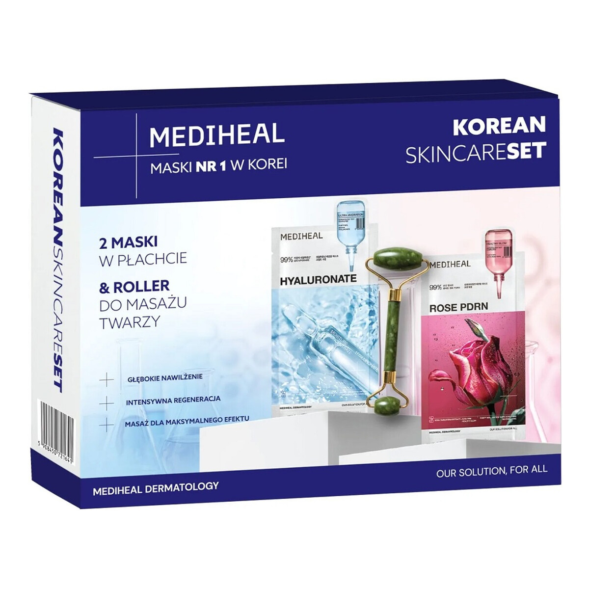 Mediheal Korean Skincare Set Zestaw maski w płachcie 2x24ml + roller do masażu twarzy