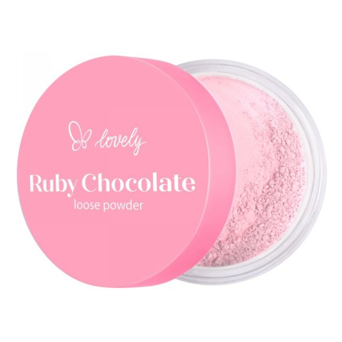 Lovely Ruby Chocolate różowy sypki puder do twarzy 6g