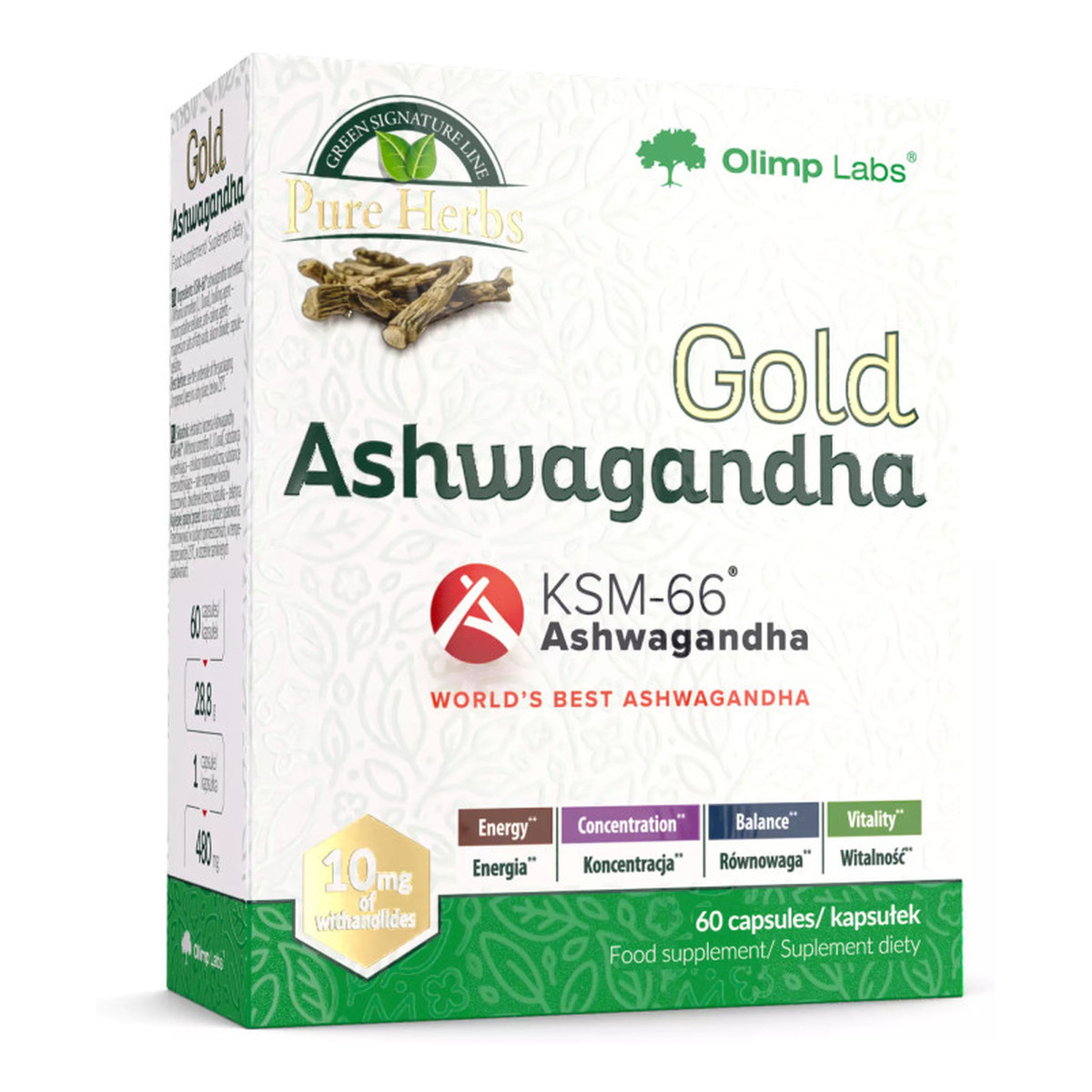 Olimp Labs Gold Ashwagandha KSM suplement diety 60 kapsułek