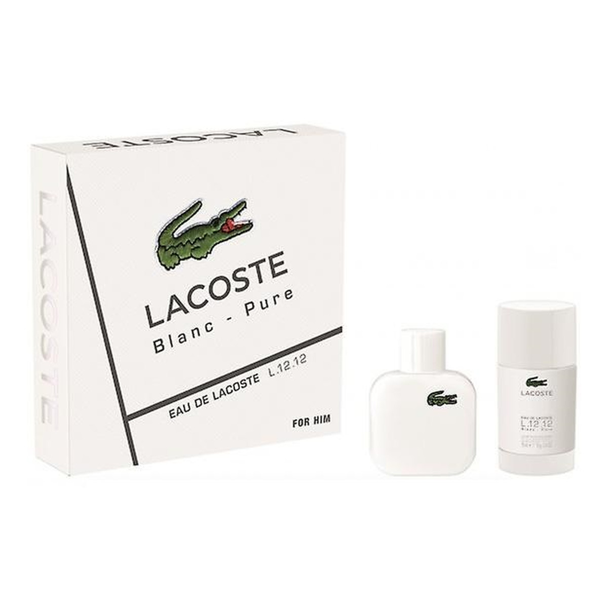 Lacoste L.12.12 Blanc Zestaw woda toaletowa spray 50ml + dezodorant sztyft 75ml