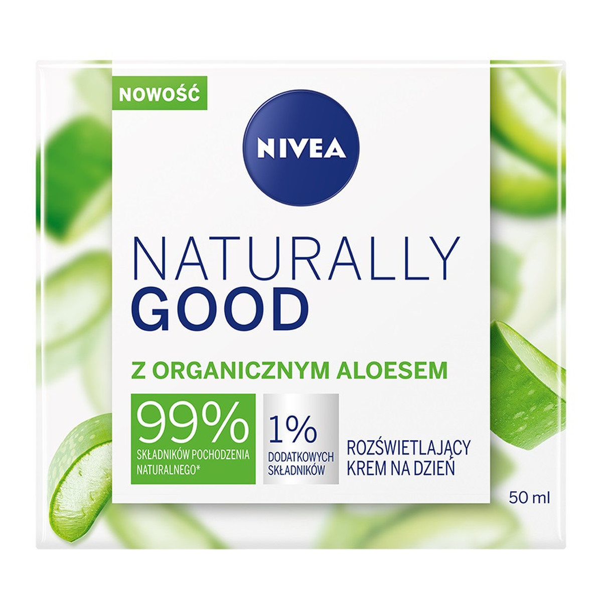 Nivea Naturally Good Rozświetlający krem na dzień z organicznym aloesem 50ml