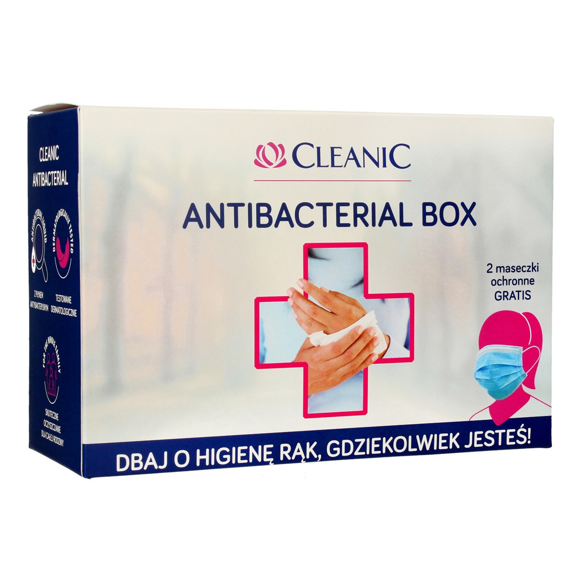 Cleanic Zestaw Antibacterial Box chusteczki antybakteryjne 1 op.