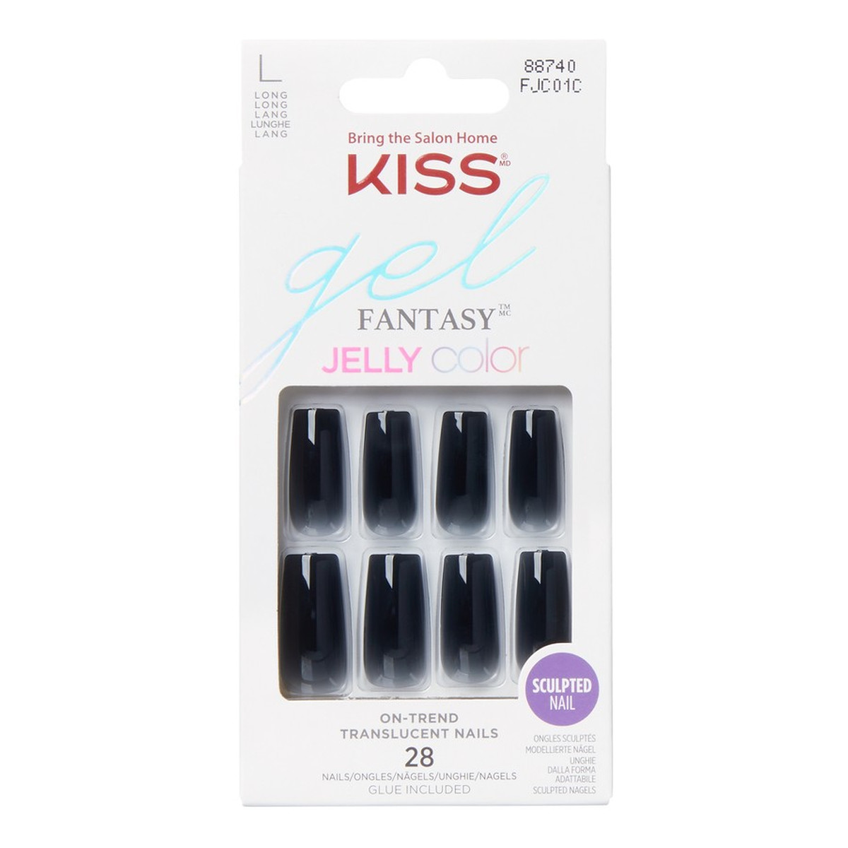 Kiss Gel fantasy Sztuczne Paznokcie - Jelly Color (rozmiar L) 28szt.