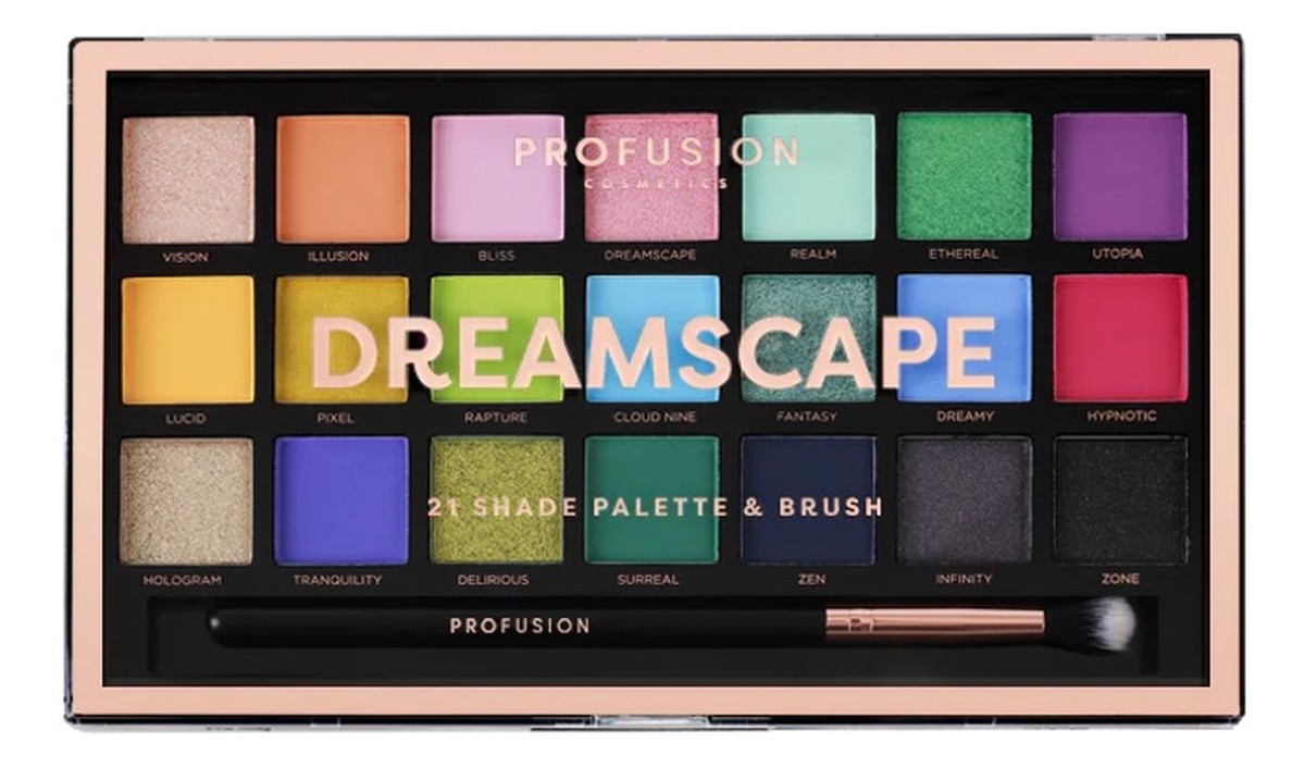 Dreamscape eyeshadow palette paleta 21 cieni do powiek z pędzelkiem