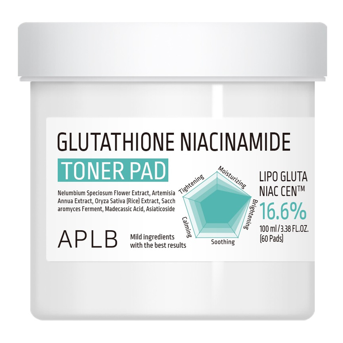 APLB Glutathione Niacinamide toner pad płatki tonizujące do twarzy 60szt.