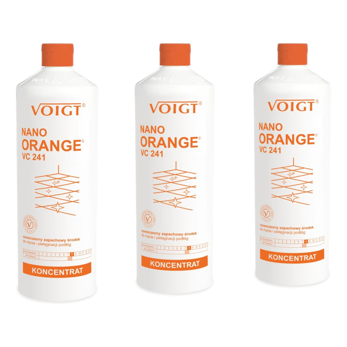 Voigt Nano Orange Nowoczesny zapachowy środek do mycia i pielęgnacji podłóg VC241 3x1L