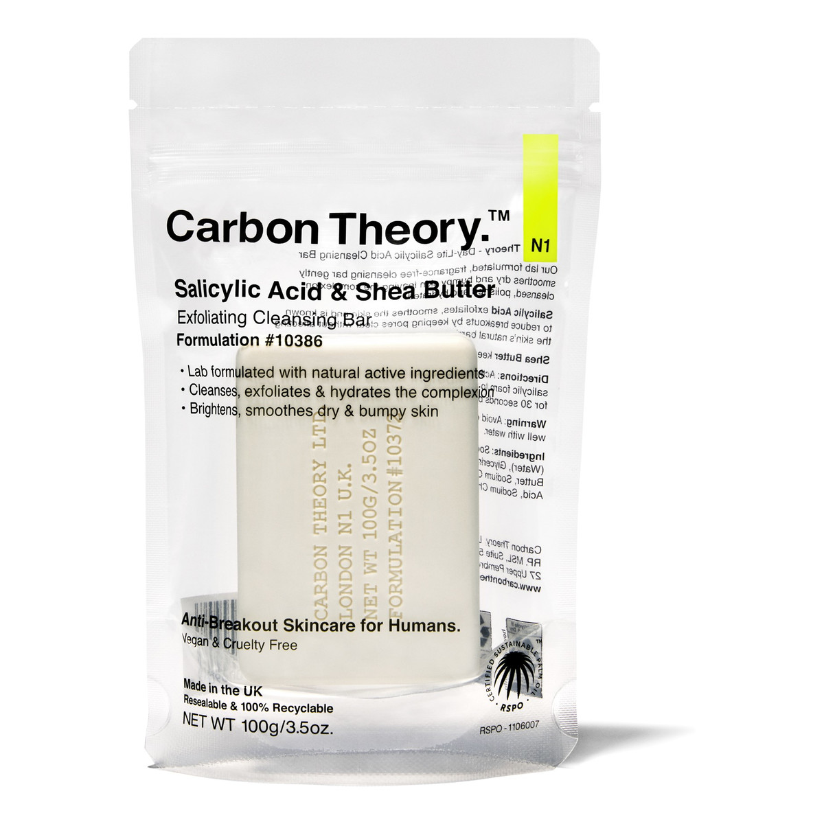 Carbon Theory Salicylic Acid & Shea Butter Złuszczające Mydło z kwasem salicylowym