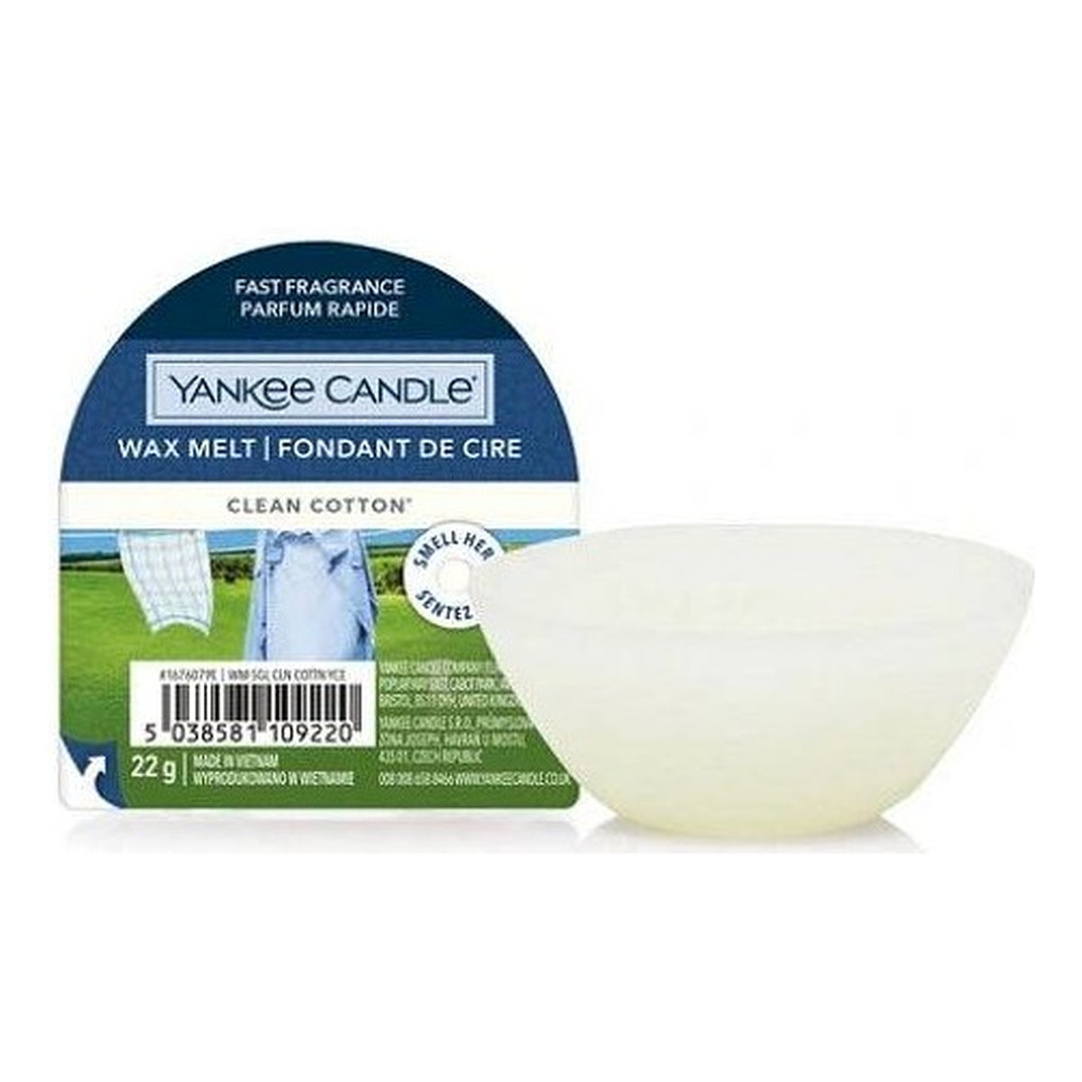 Yankee Candle Wax Wosk Clean Cotton 22g