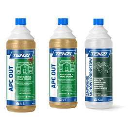 Środek do doczyszczania elewacji domu dachu kostki brukowej 2x1L + do mchów 1l