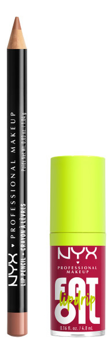 Zestaw slim lip pencil kredka do ust natural 1.04g + fat oil lip drip olejek do ust newsfeed 4.8ml