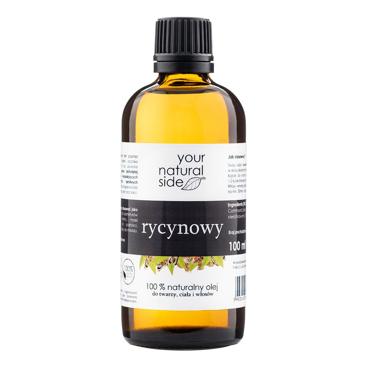 Your Natural Side Naturalny 100% Olej Rycynowy nierafinowany 100ml