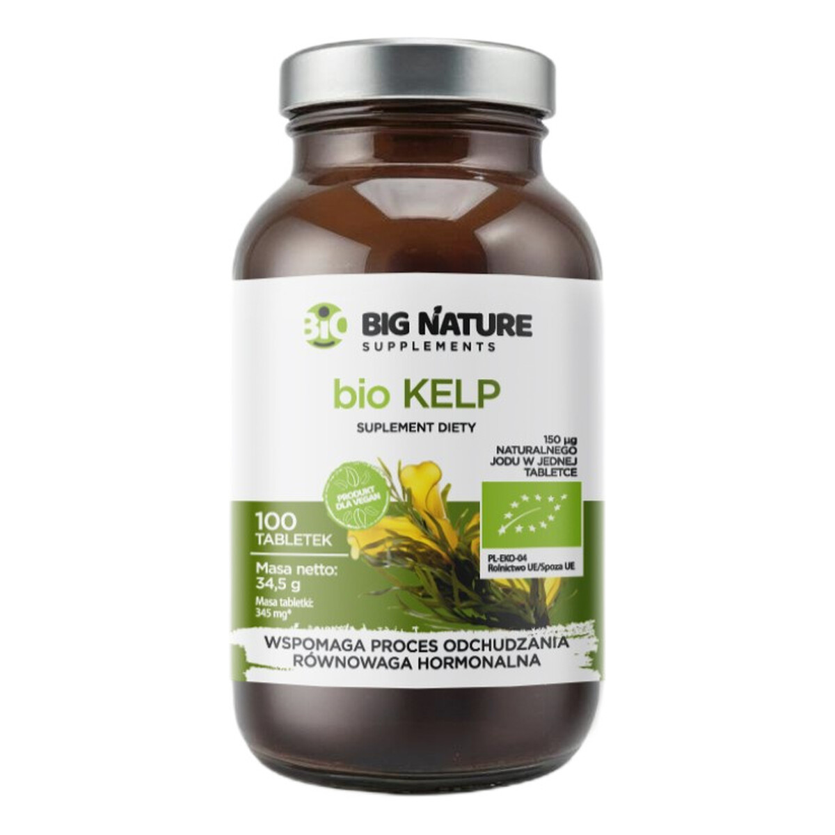 Big Nature Bio kelp suplement diety 100 tabletek