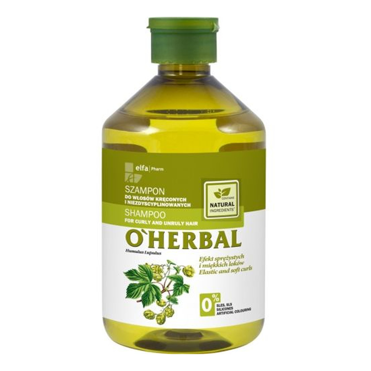 O'Herbal Szampon do włosów kręconych i niezdyscyplinowanych z ekstraktem z chmielu 500ml