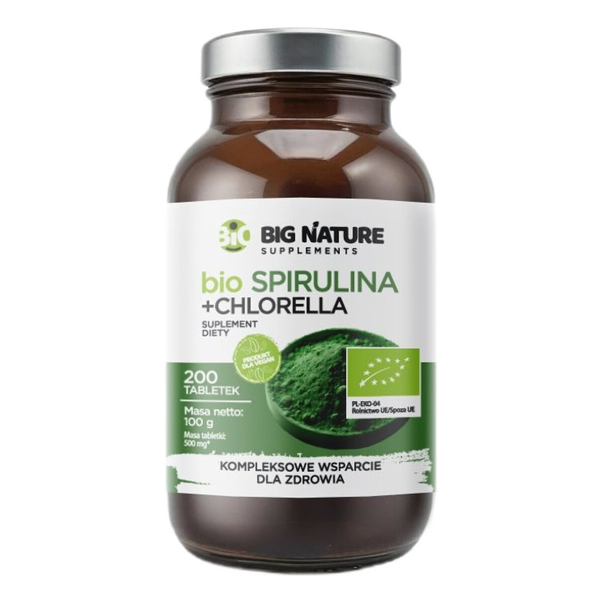 Big Nature Bio spirulina + chlorella suplement diety 200 tabletek