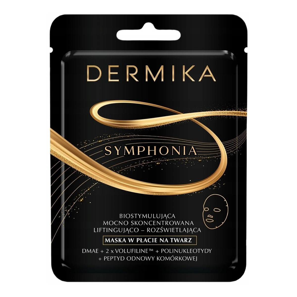 Dermika Symphonia Biostymulująca maska liftingująco-rozświetlająca w płacie 1 szt.