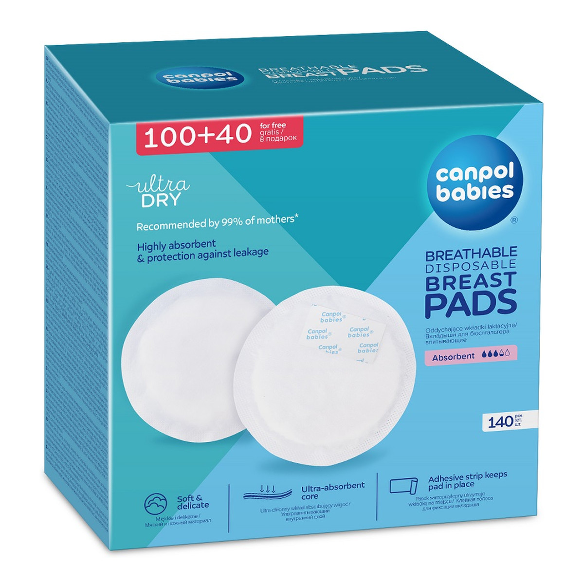 Canpol Babies Wkładki laktacyjne z paskiem samoprzylepnym 140szt