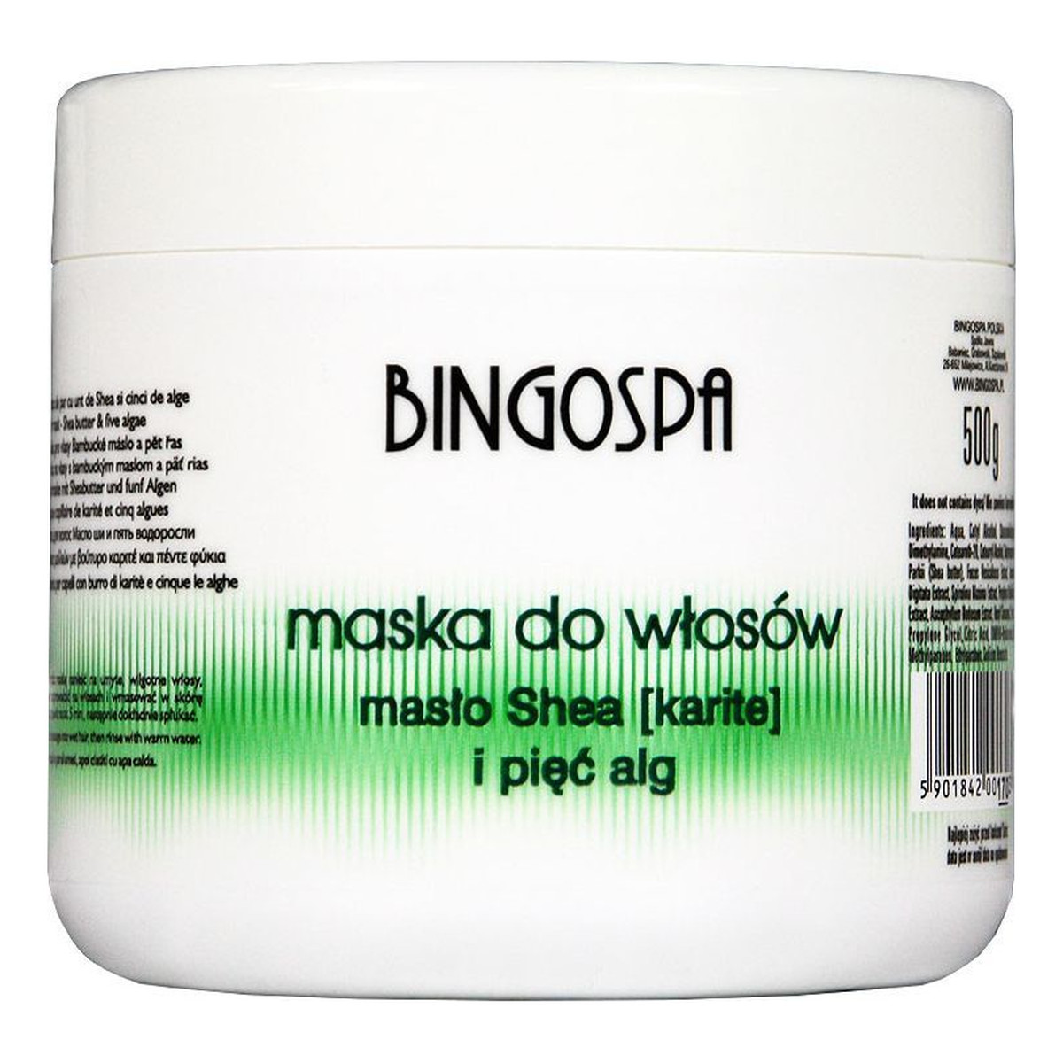 BingoSpa Maska do włosów z masłem shea i pięcioma algami 500g