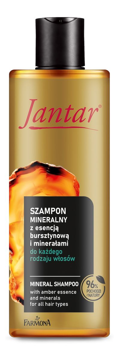 szampon mineralny z esencją bursztynową i minerałami do każdego rodzaju włosów