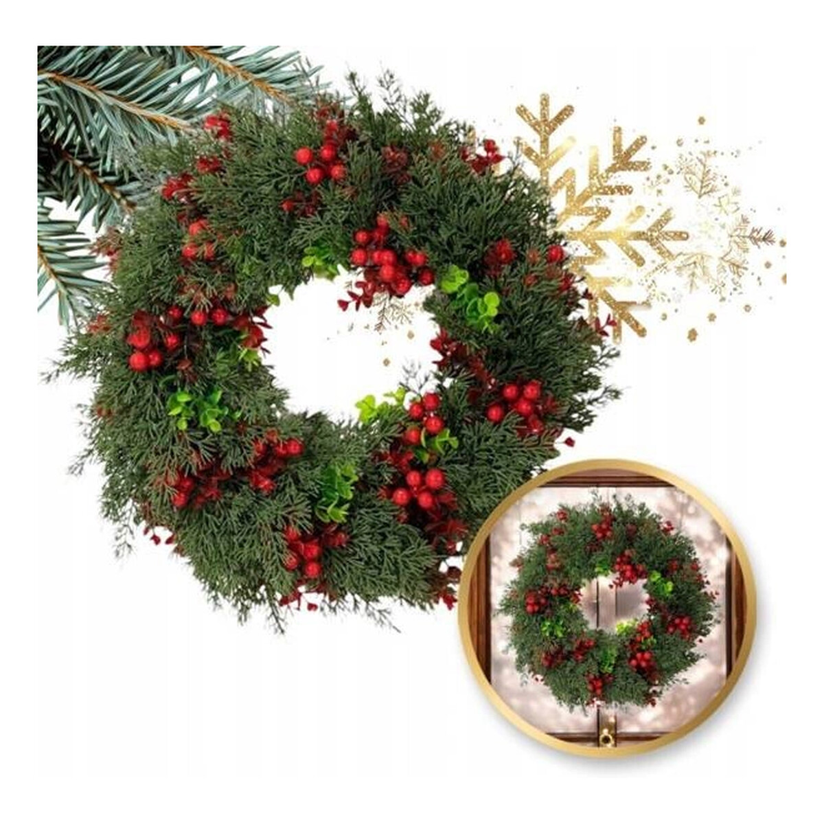 Ecarla Girlanda świąteczna ozdoba na drzwi