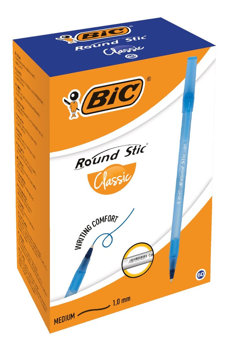 Długopis Round Stick Niebieski 60 sztuk