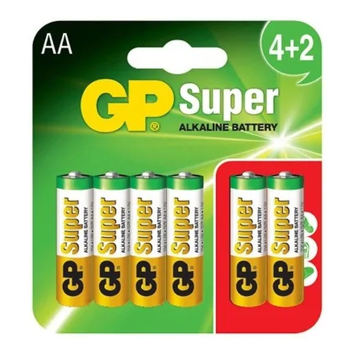 GP Battery Bateria alkaliczna AA LR06 (4+2)