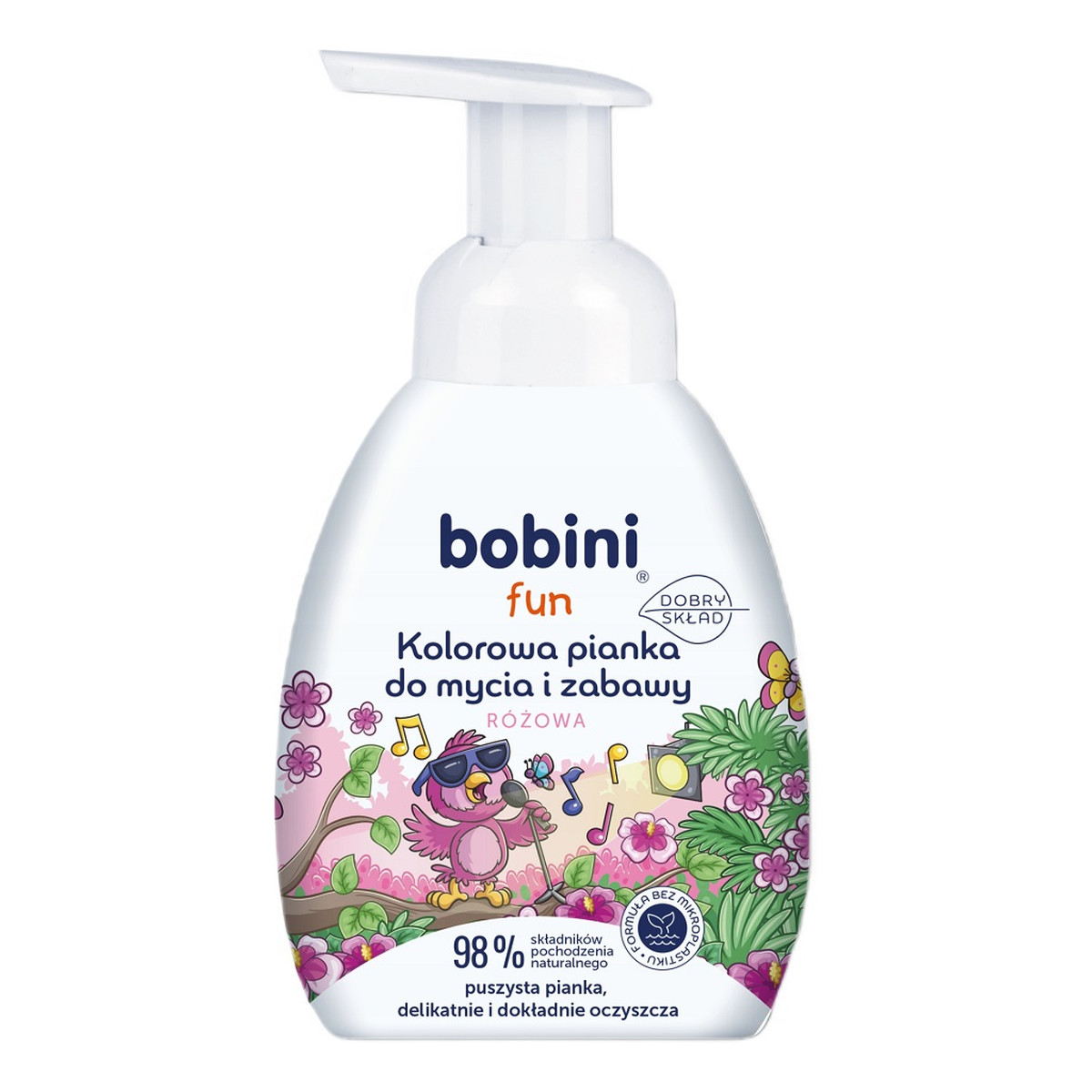 Bobini Fun kolorowa pianka do mycia i zabawy różowa 300ml