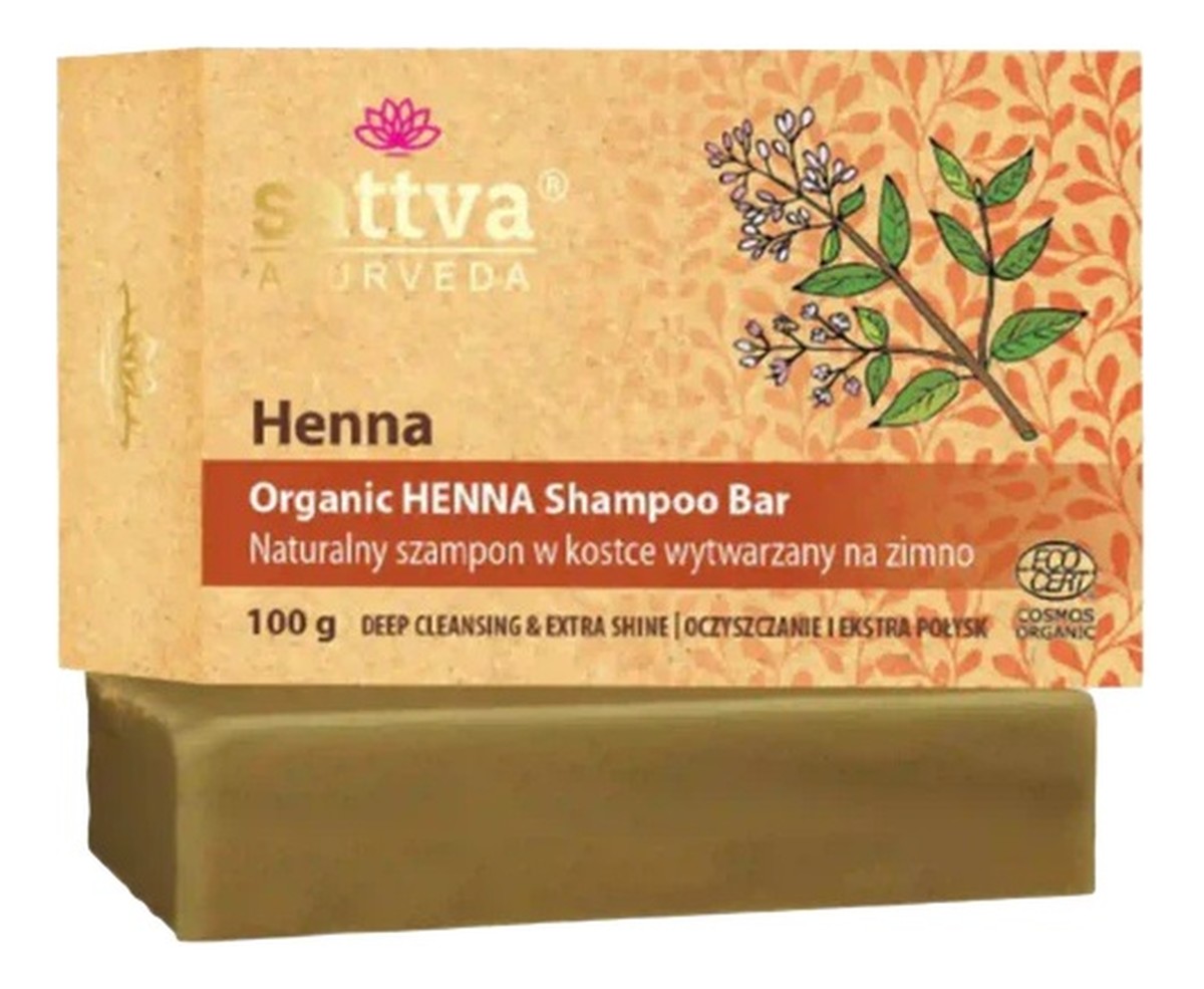Organiczny szampon w kostce z henną do włosów
