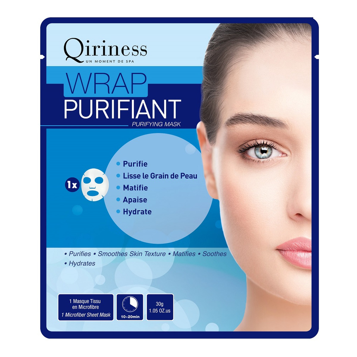 Qiriness Wrap Purifiant maska oczyszczająca z mikrofibry 30g