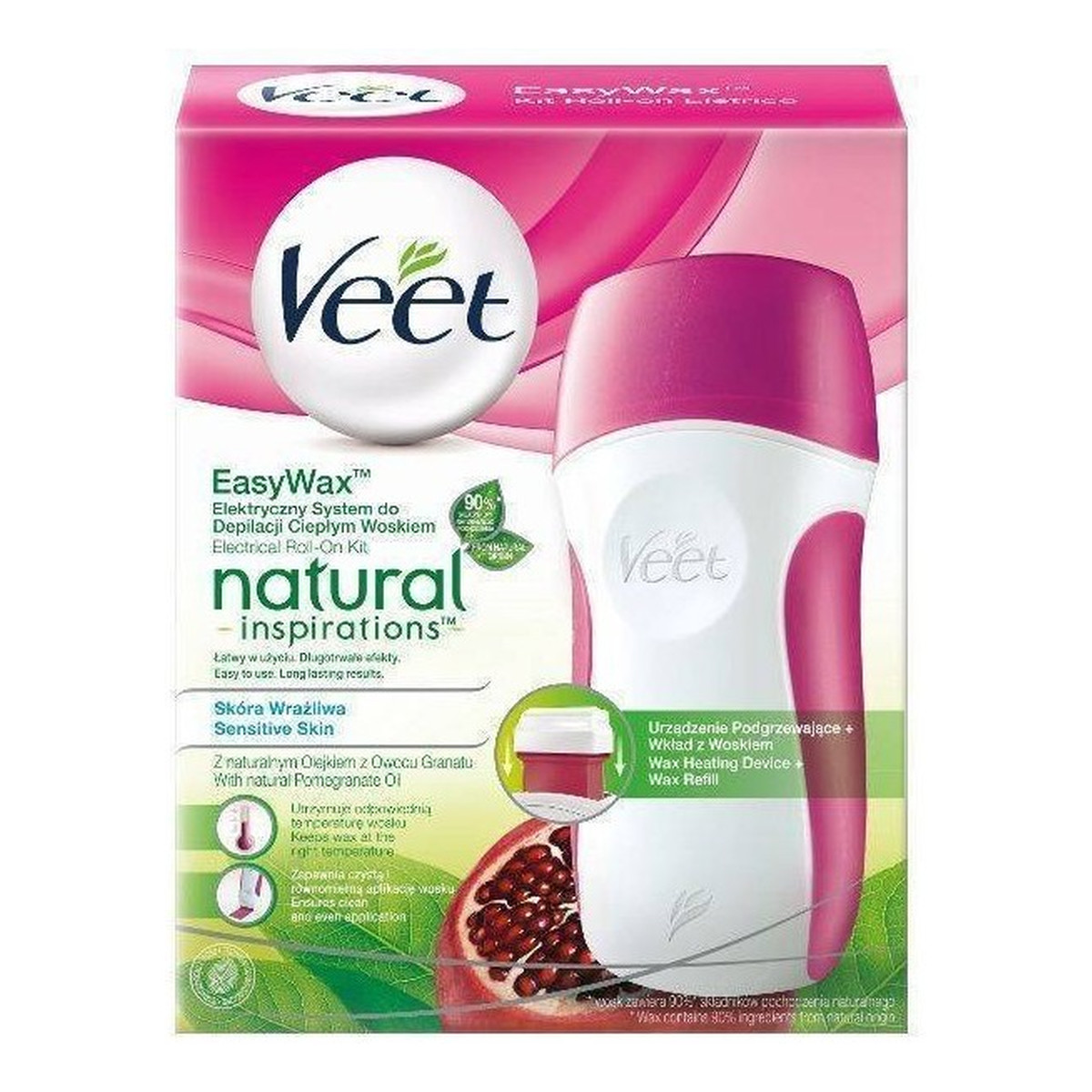 Veet EasyWax Elektryczny system do depilacji ciepłym woskiem Natural Inspirations 50ml