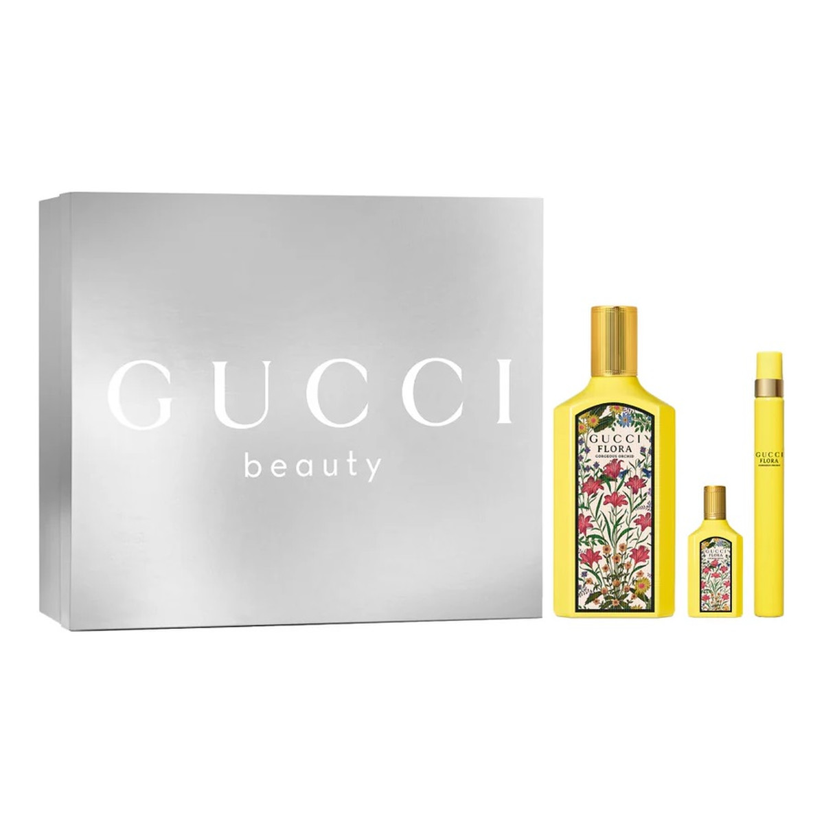 Gucci Flora Gorgeous Orchid Zestaw woda perfumowana spray 100ml + woda perfumowana spray 10ml + woda perfumowana 5ml