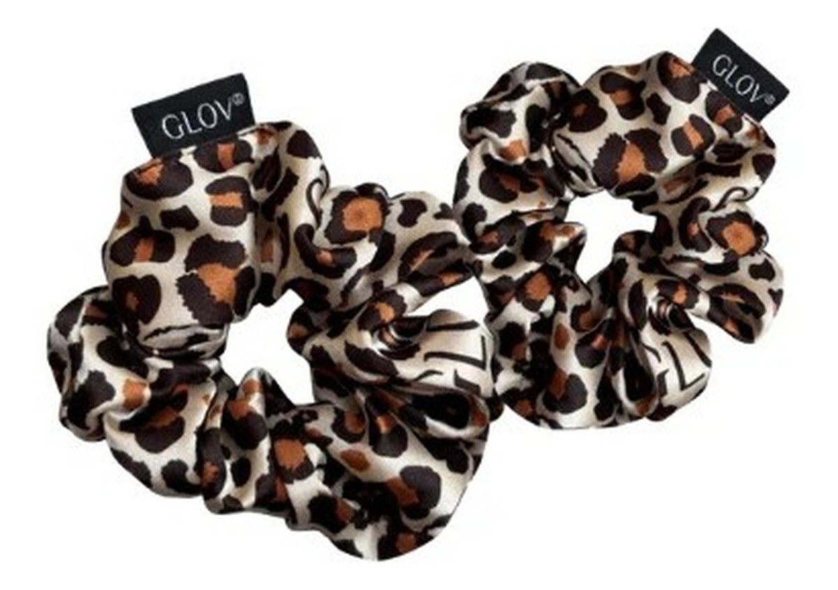 Satin scrunchies satynowe gumki do włosów s cheetah 2szt