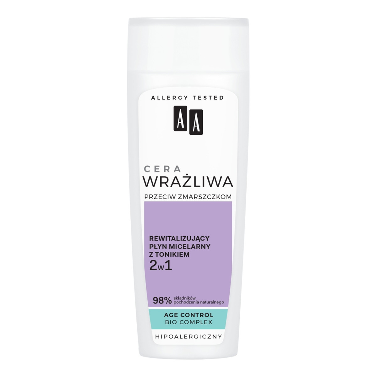 AA Cera wrażliwa przeciw zmarszczkom rewitalizujący płyn micelarny z tonikiem 2w1 bezzapachowy 200ml