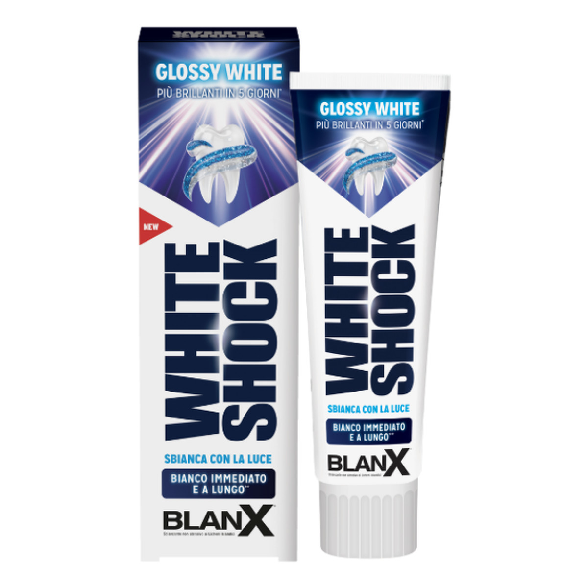 BlanX White Shock wybielająca pasta do zębów dla olśniewającego uśmiechu 75ml