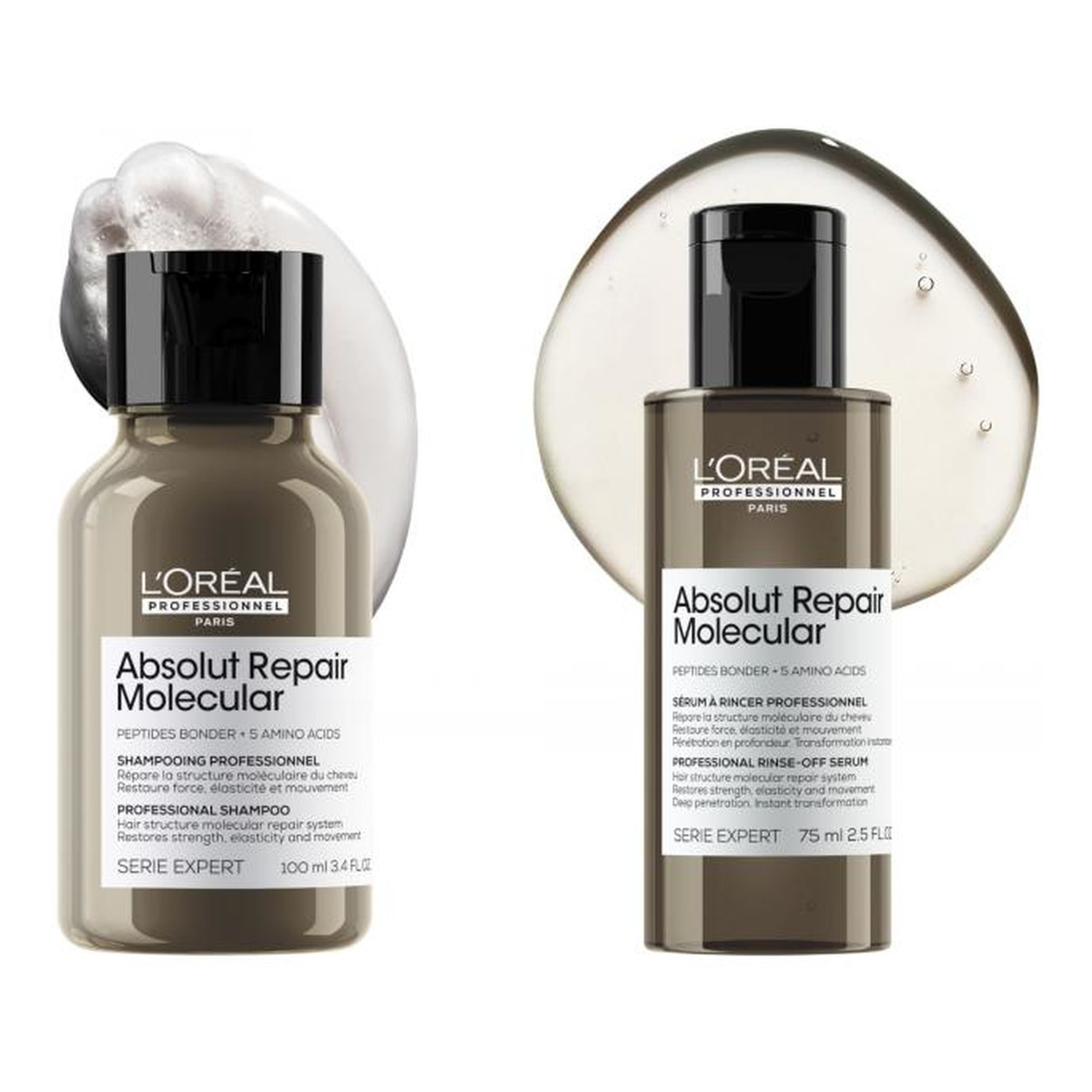 L'Oreal Paris Serie Expert Absolut Repair Molecular zestaw szampon do włosów 100ml + serum do włosów 75ml