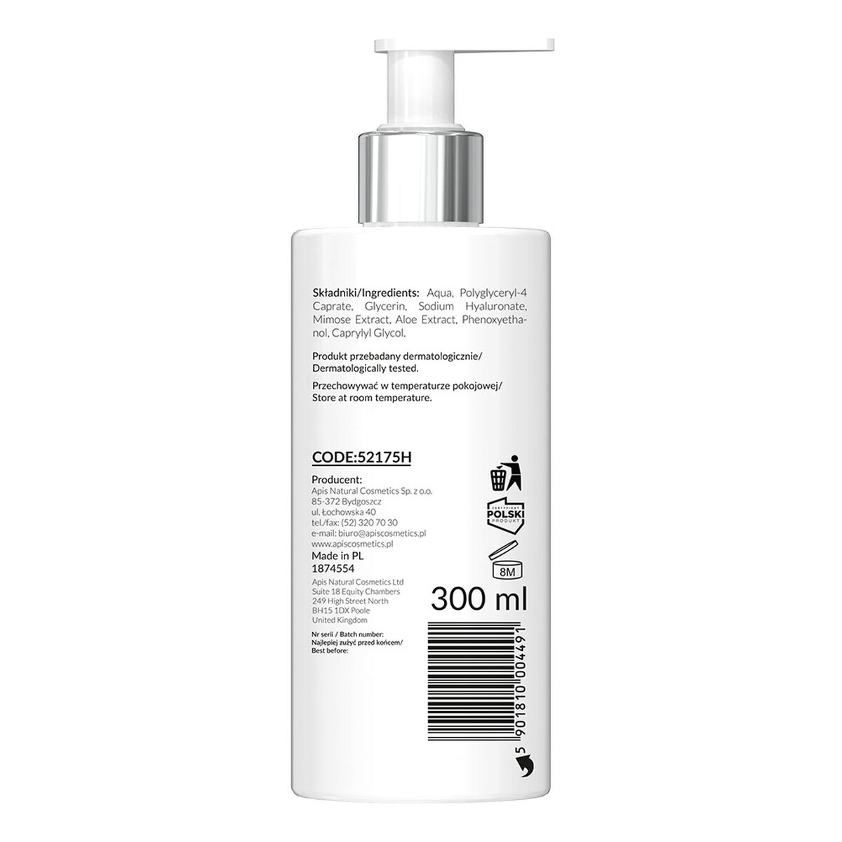 Apis Cleansing micellar water oczyszczający płyn micelarny do demakijażu twarzy i oczu 300ml