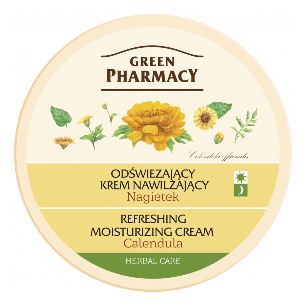 Green Pharmacy Herbal Cosmetics Odświeżający Krem Nawilżający Nagietek 150ml