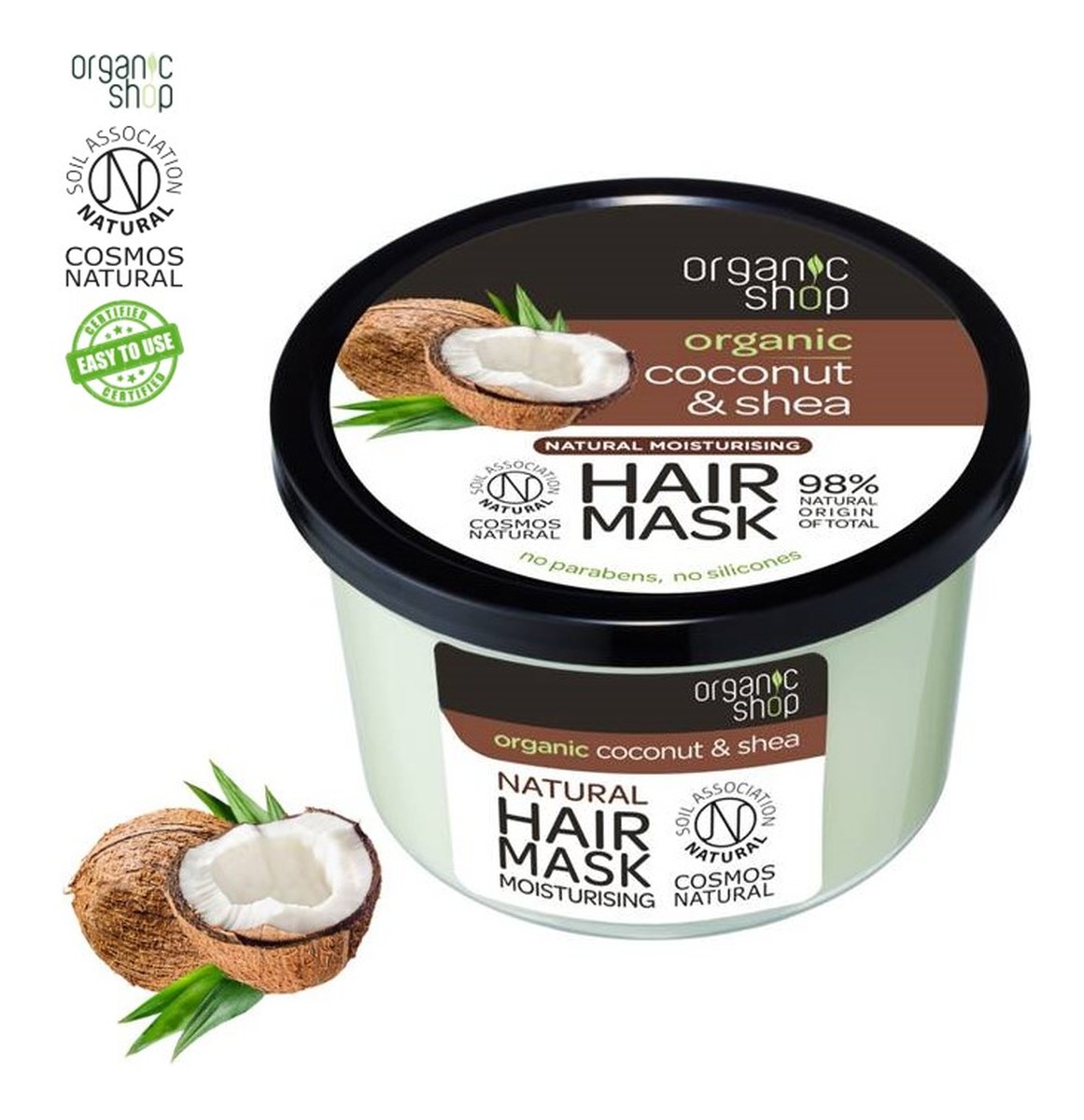 Nawilżająca maska do włosów Organiczny Kokos & Shea