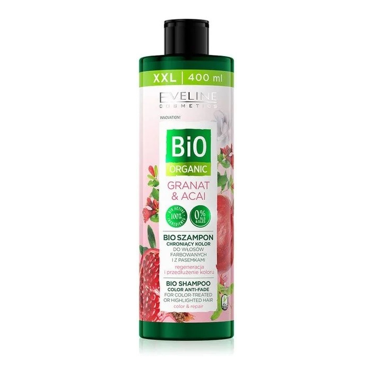 Eveline Bio Organic Granat & Acai Bio Szampon chroniący kolor - włosy farbowane i z pasemkami 400ml