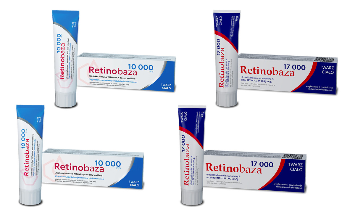 Krem farmaceutyczny z witaminą A 2x17000 + Ultralekki 2x10000 Wit A 4x30g