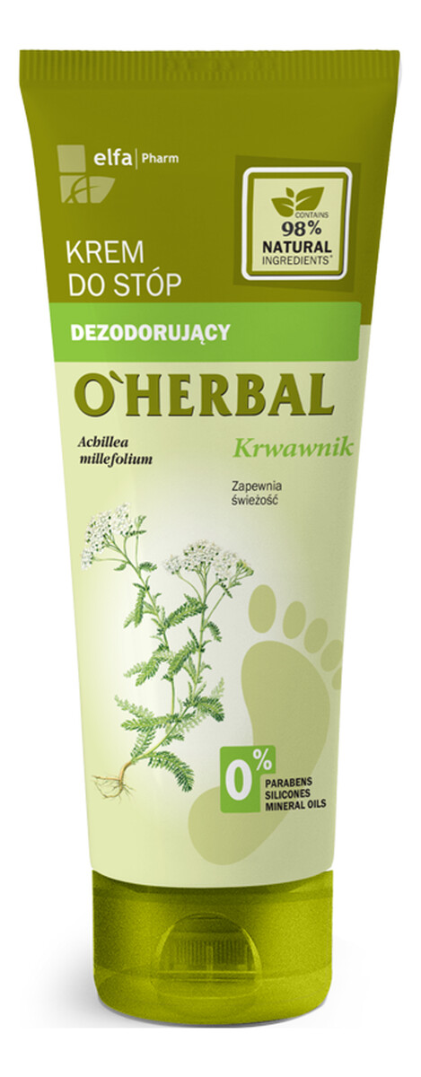 dezodorujący krem do stóp z ekstraktem z krwawnika