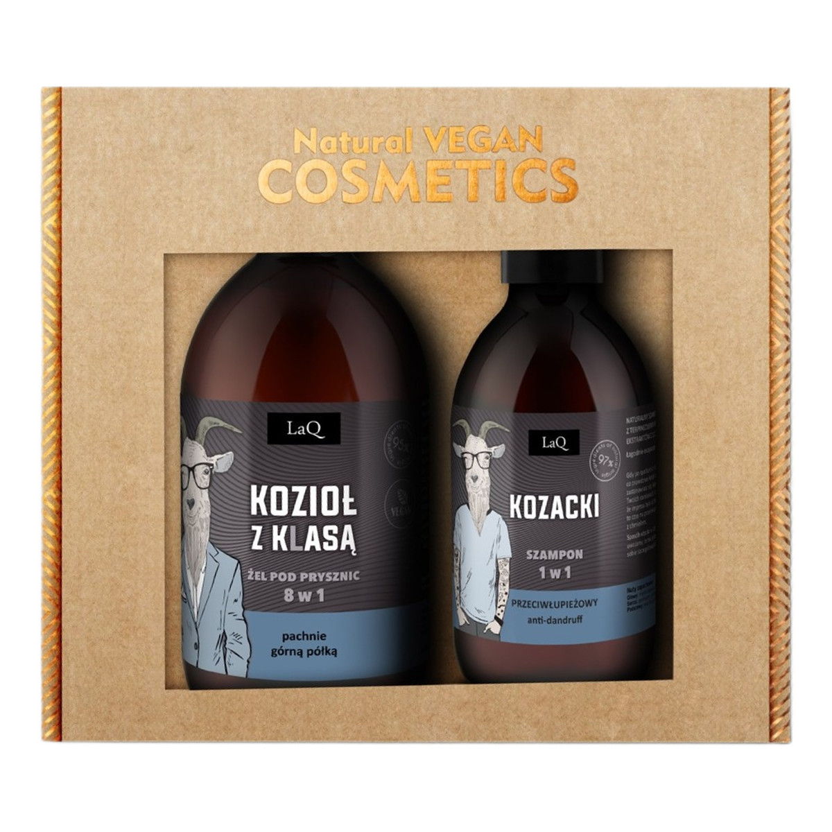 Laq Kozioł z Klasą Zestaw żel pod prysznic 500ml + przeciwłupieżowy szampon 300ml