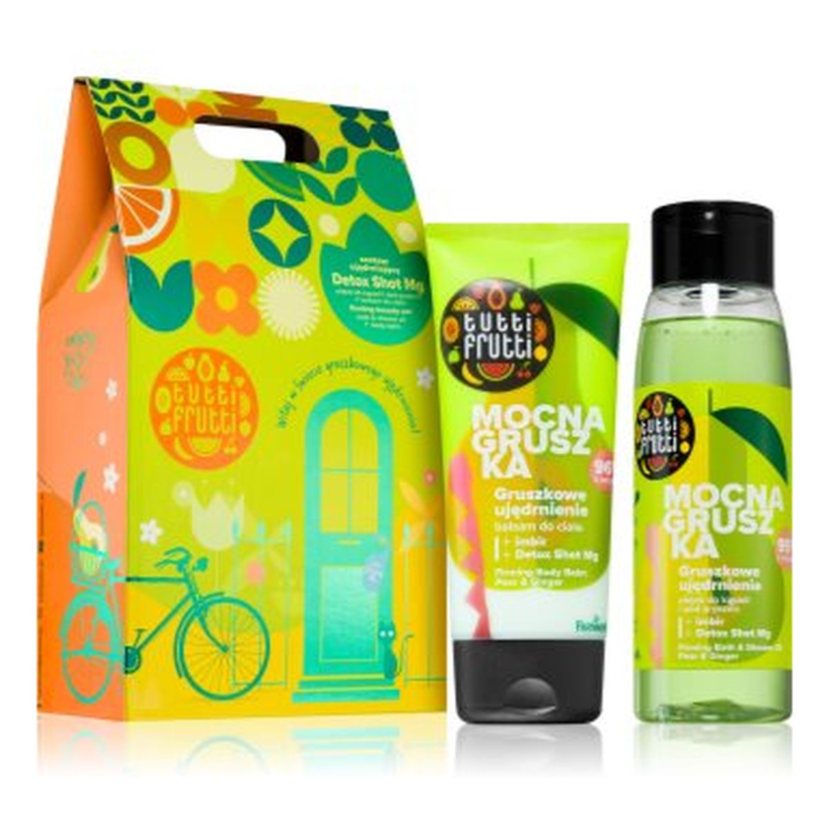 Farmona Tutti Frutti Zestaw ujędrniający Gruszka Olejek do kąpieli + Balsam do ciała