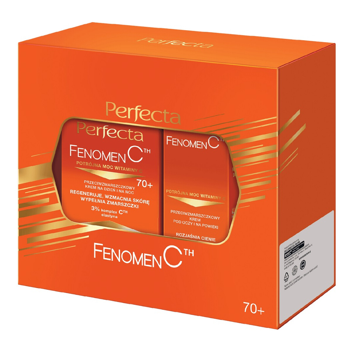 Perfecta Fenomen C Zestaw przeciwzmarszczkowy krem do twarzy 70+ 50ml + przeciwzmarszczkowy krem pod oczy i na powieki 15ml