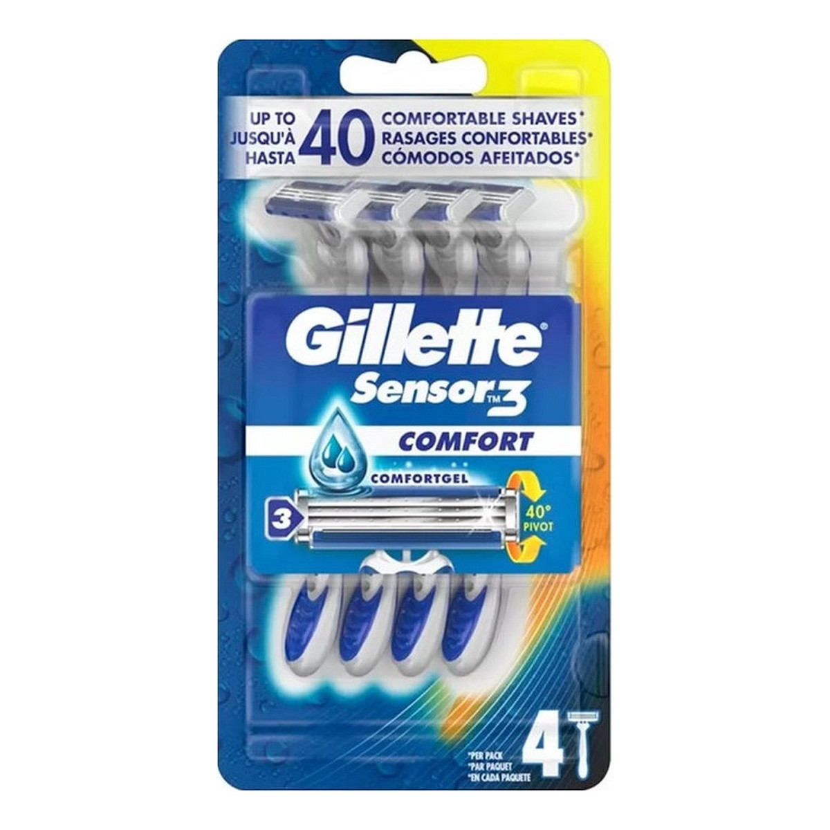 Gillette Sensor3 comfort jednorazowe maszynki do golenia 4szt